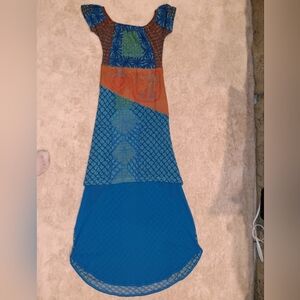 NWT Save The Queen Multicolor Patterned Women's High Low Dress Sz M